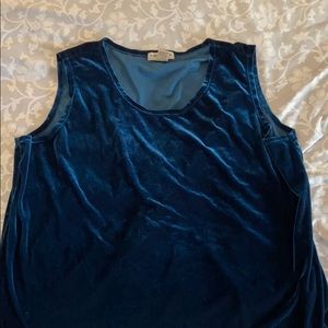 Blue velvet tank top